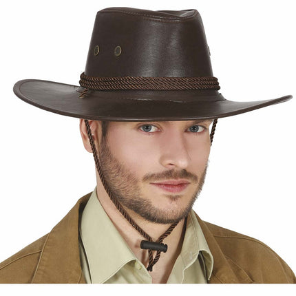 Bruine Cowboy Hoed Leder