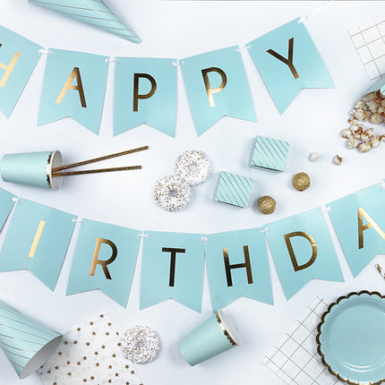 Mint Groene Popcorn Bakjes Goud Gestreept 12,5cm 6st