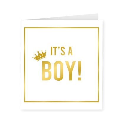 Kaart It'S A Boy Goud Wit 15cm