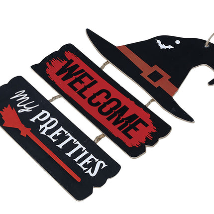 Halloween Deurbord Welcome 32cm