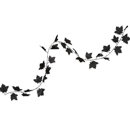 Halloween Zwarte Slinger Bladeren 1,8m