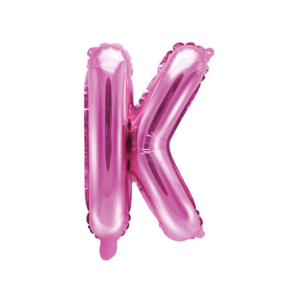 Folie Ballon Letter K Roze Leeg 35cm