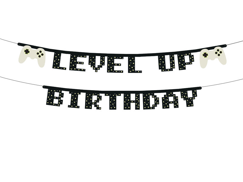 Gaming Party Banner Level Up Birthday 2,5m