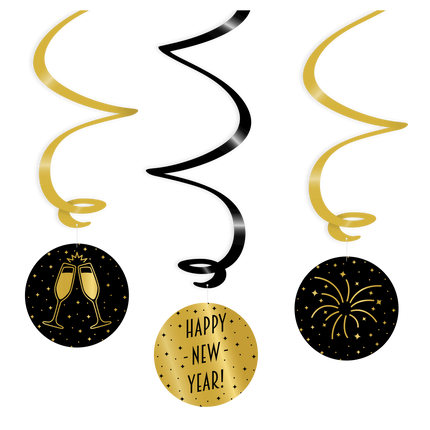 Hangdecoratie Happy New Year! 14cm 3st