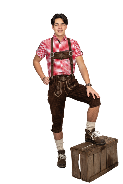 Lederhose Bruin Heren Lang