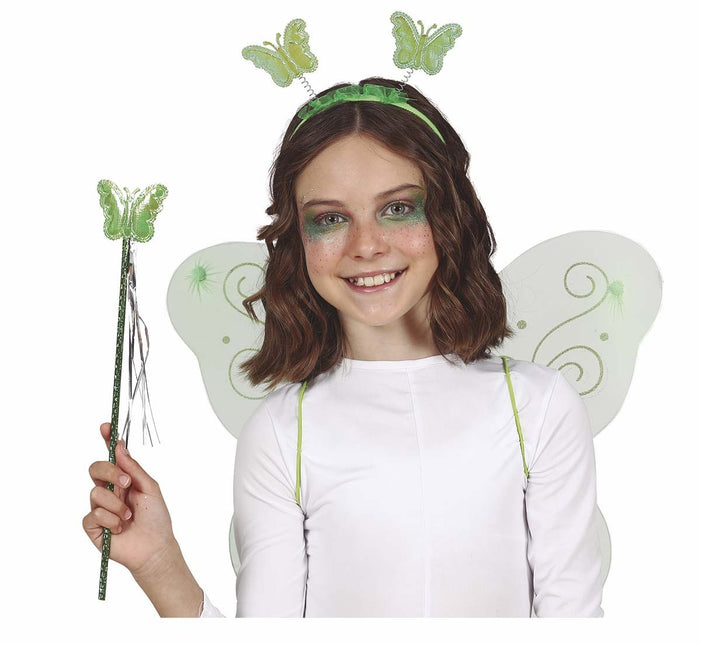 Groene Accessoireset Vlinder 3 delig