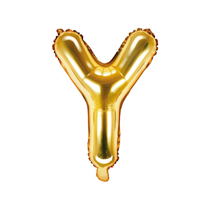 Folie Ballon Letter Y Goud Leeg 35cm