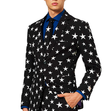 Zwart Wit Sterren Pak Heren OppoSuits