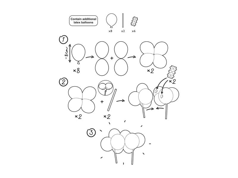 Blauwe Taarttopper Ballonnen 29cm