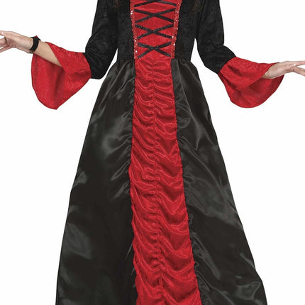 Vampier Halloween Kostuum Dames Rood Zwart