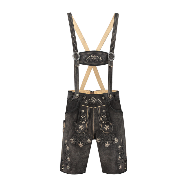 Lederhose Bruin Grijs Heren Kort Antiek