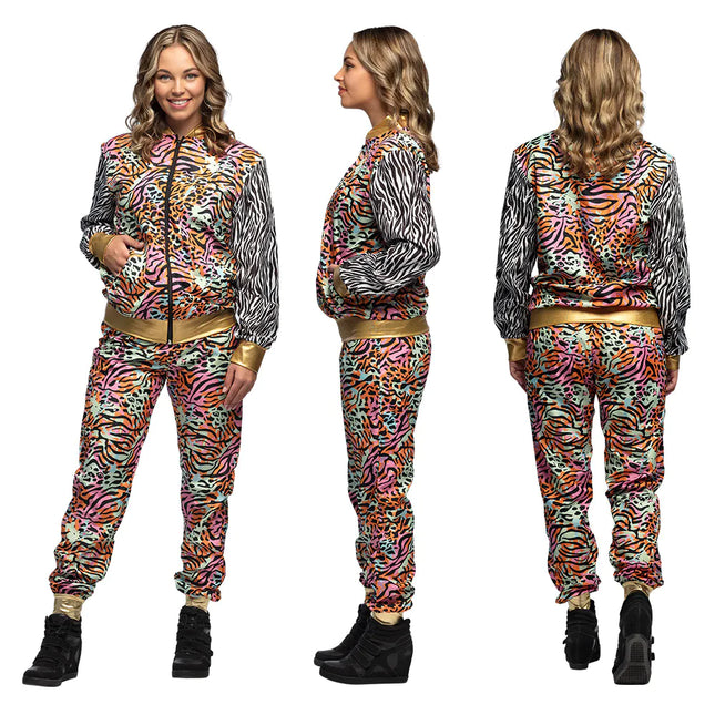 Gekleurde Trainingspak Fout Dames Dierenprint