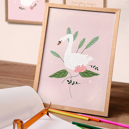 Zwaan Tekenboek met Poster Roze 21 x 30cm