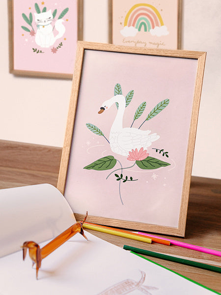 Zwaan Tekenboek met Poster Roze 21 x 30cm