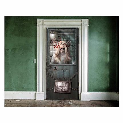 Halloween Deurposter Psychiatrisch 120cm x 79cm