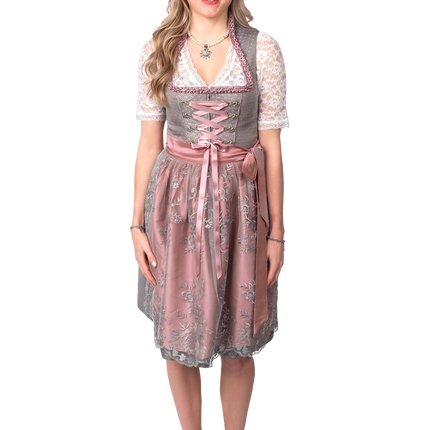 Grijze Dirndl Jurk Oktoberfest Roze Dames