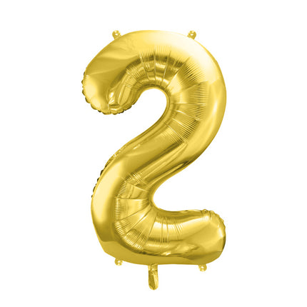 2 Jaar Cijfer Ballon Goud Leeg 72cm