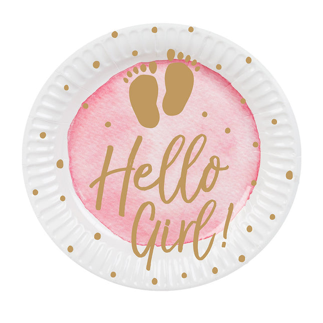 Borden Hello Girl Papier 23cm 10st