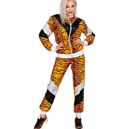 Neon 80S Trainingspak Fout Tijgerprint