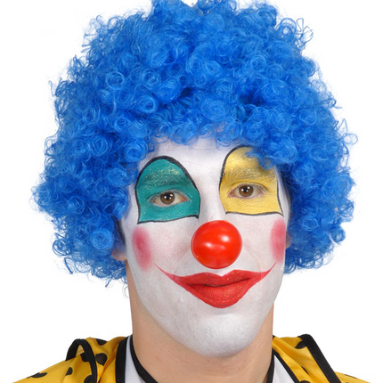 Blauwe Pruik Krullen