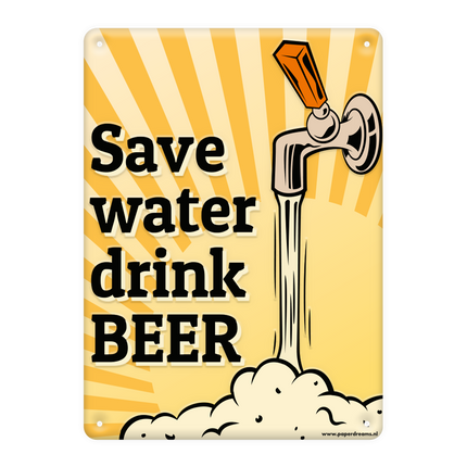 Metalen Bord Save Water