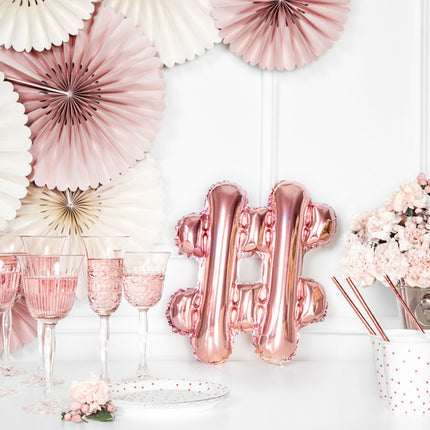 Folie Ballon Letter # Rose Goud Leeg 35cm