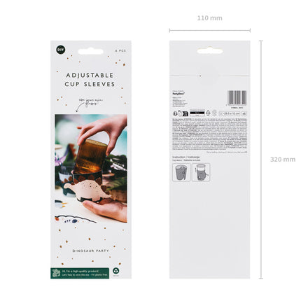 Dinosaurus Bekerhulzen 29,5cm 6st