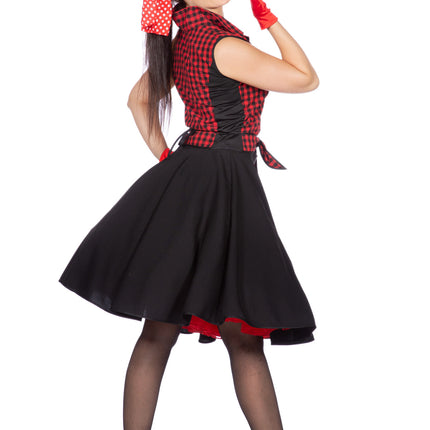 Rock N Roll 50S Jurk Zwart Rood Dames