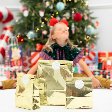 Uitdeelzakjes Goud 28cm 3st