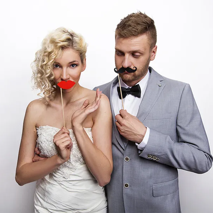 Photobooth Lippen Rood 6st