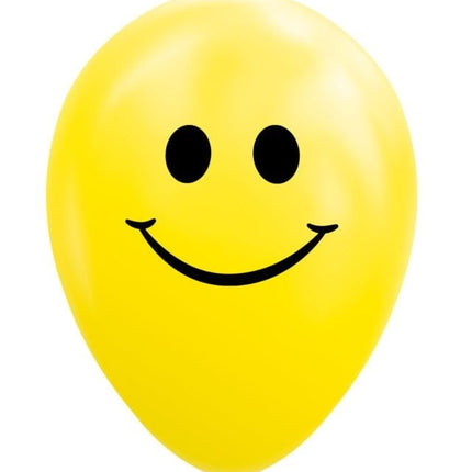 Gele Ballonnen Smiley 30,5cm 8st