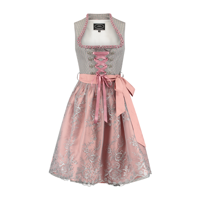 Grijze Dirndl Jurk Oktoberfest Roze Dames