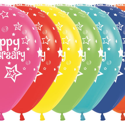 Ballonnen Happy Anniversary Mix 30cm 25st