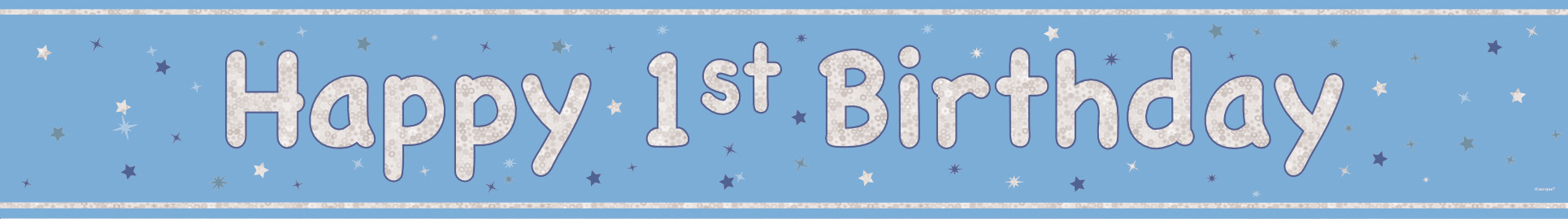 Happy 1St Birthday Banner Lichtblauw 2,74m