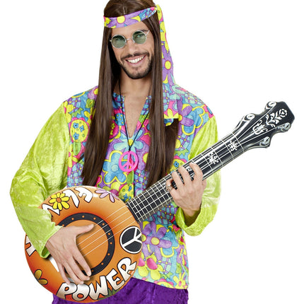 Hippie 60S Nep Banjo Oranje Opblaasbaar 1m