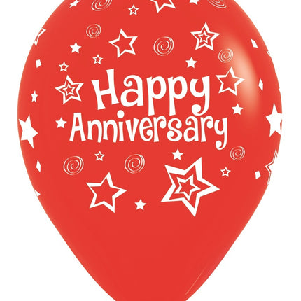 Ballonnen Happy Anniversary Mix 30cm 25st