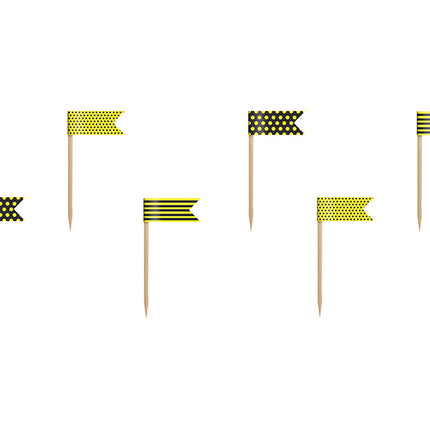 Caketopper Vlaggetjes 7cm 6st