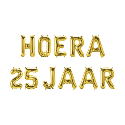 Gouden Ballonnen Set 25 Jaar Hoera 1,9m