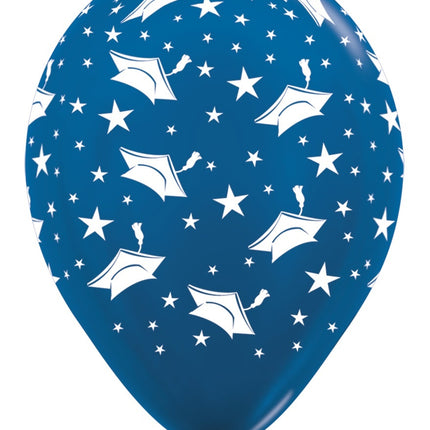 Ballonnen Graduation Hats Metallic Blue 30cm 25st