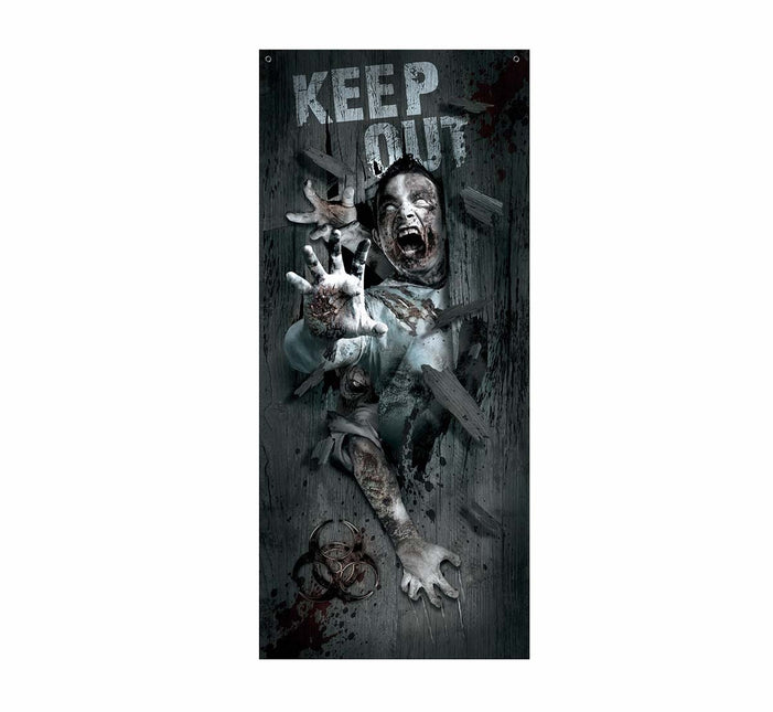 Halloween Deurposter Zombie 180cm x 80cm