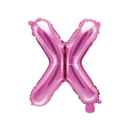 Folie Ballon Letter X Roze Leeg 35cm