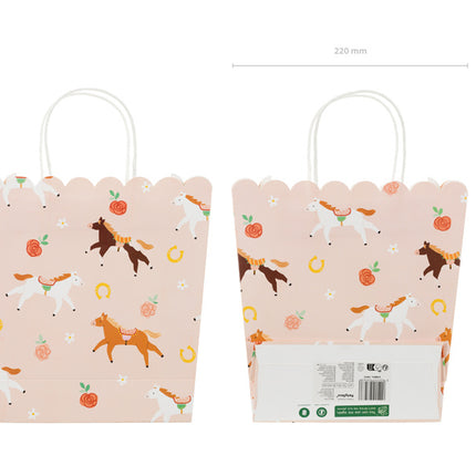Paarden Uitdeeltasje Roze 23cm