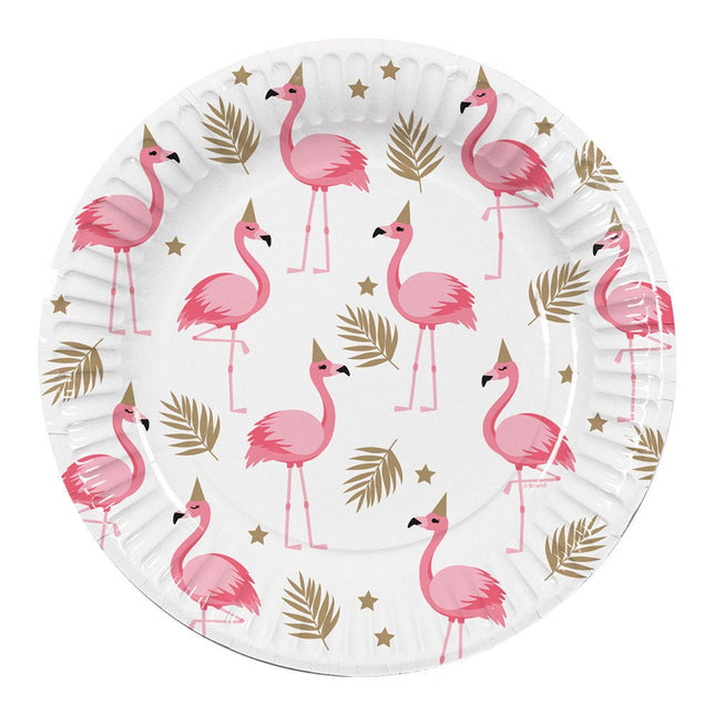Flamingo Borden Papier 23cm 10st van Boland koop je bij Partywinkel