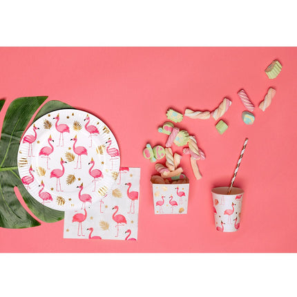 Flamingo Borden Papier 23cm 10st van Boland koop je bij Partywinkel