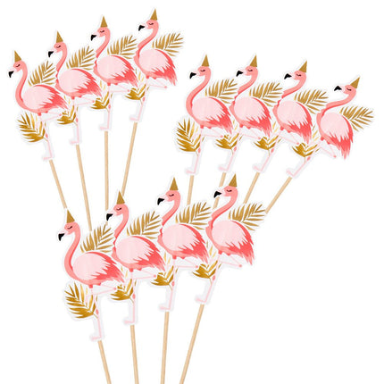 Flamingo Cocktailprikkers 13cm 12st van Boland koop je bij Partywinkel