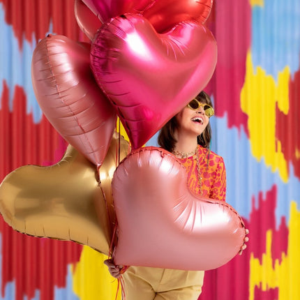 Hart Helium Ballon Roze Leeg 75cm van Partydeco koop je bij Partywinkel