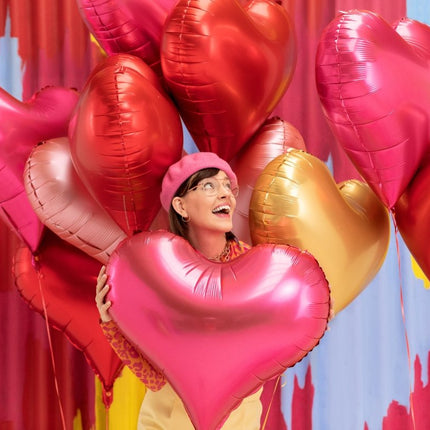 Hart Helium Ballon Roze Leeg 75cm van Partydeco koop je bij Partywinkel