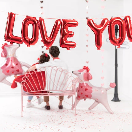 Rode Letterslinger I Love You 2,6m van Partydeco koop je bij Partywinkel