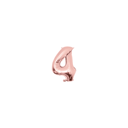 Folie ballon 40cm, nummer 4 rose goud van Paper Dreams koop je bij Partywinkel
