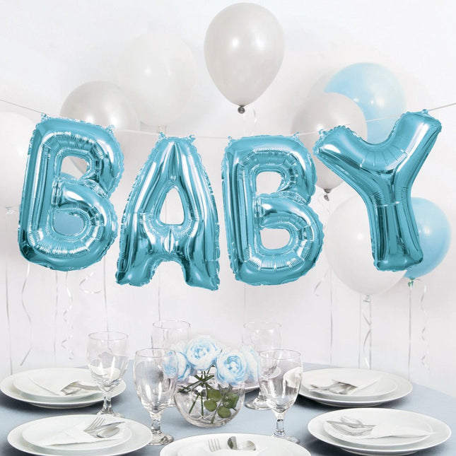 Folie Ballon Baby Blauw 35cm van Unique koop je bij Partywinkel